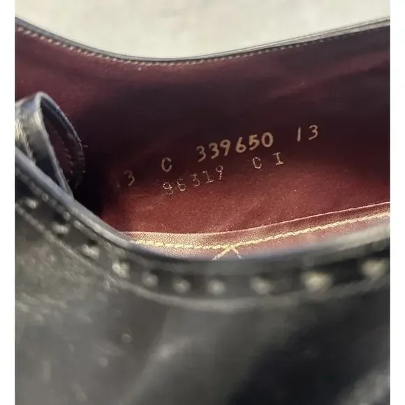 Vintage Florsheim Shoes Men’s Size 13 C Black Imperial Longwing Leather Lace Up - Picture 8 of 8